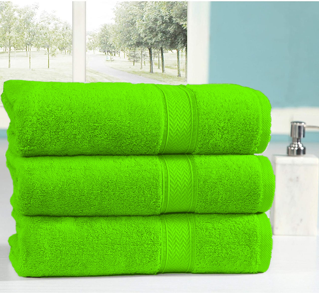 3 Bathsheet Lime Green