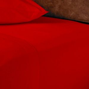 F&M Pillow Pair Case Cover Polycotton Housewife Pack of 2 Plain Luxury Bedroom Pillow Cases Red 